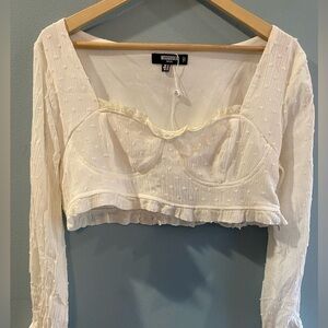 Misguided long sleeve crop top